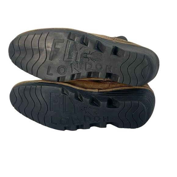 Fly London boots womens‎ 39 Yade booties wedge pull on P500426003 Green Beige - Picture 6 of 8